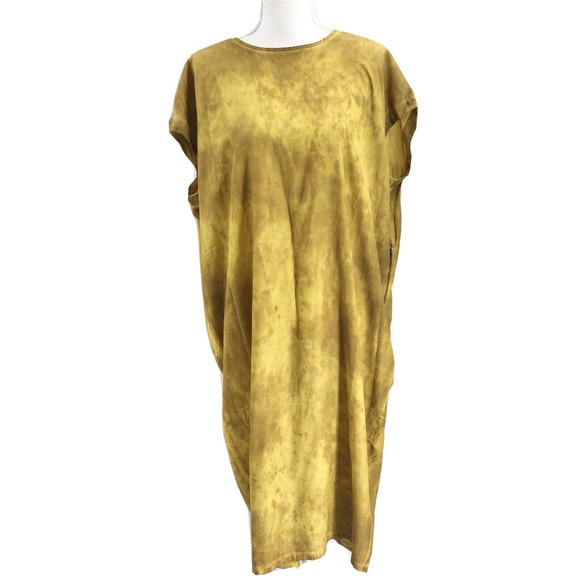 CAARA NEW Womens Size Medium Lightweight Tie Dye Midi Dress Oversized Pullover - Picture 1 of 9